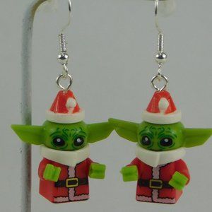Yoda Baby Star Wars Disney Mandalorian Lego .925 Silver Earrings Custom Design